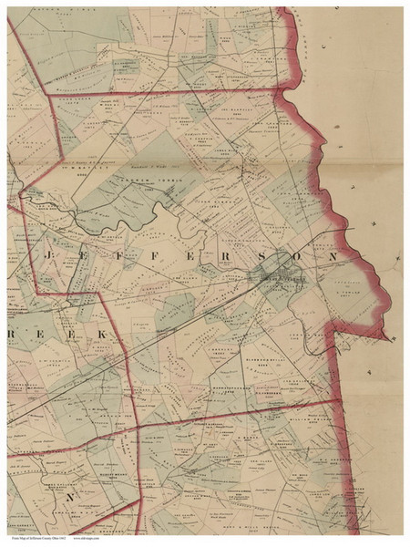 Jefferson, Ohio 1862 Old Town Map Custom Print - Madison Co. Jefferson, Ohio 1862 Old Town Map Custom Print - Madison Co.