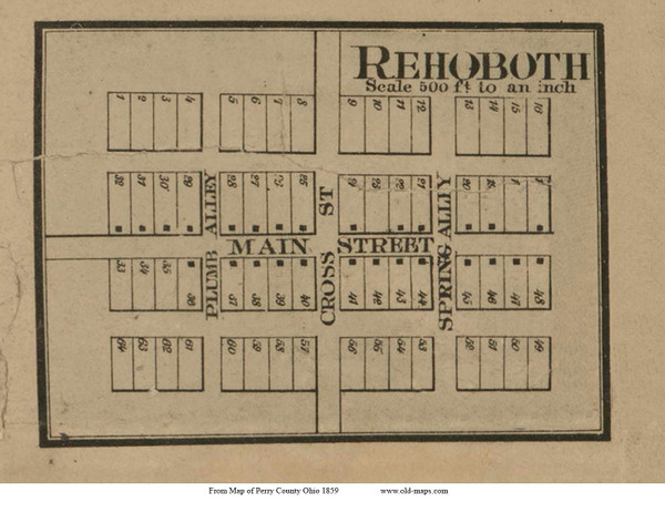 Rehoboth - Clayton, Ohio 1859 Old Town Map Custom Print - Perry Co. Rehoboth - Clayton, Ohio 1859 Old Town Map Custom Print - Perry Co.