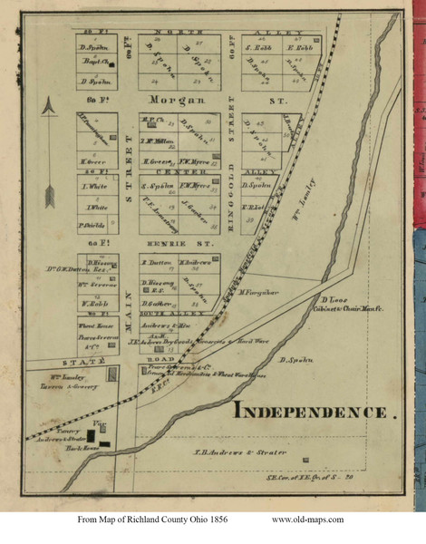 Independence - Worthington, Ohio 1856 Old Town Map Custom Print - Richland Co. Independence - Worthington, Ohio 1856 Old Town Map Custom Print - Richland Co.