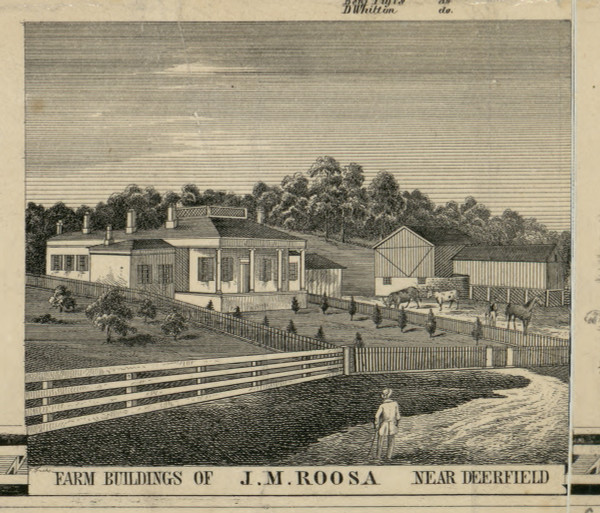 Roosa Farm - Warren Co., Ohio 1856 Old Town Map Custom Print - Warren Co. Roosa Farm - Warren Co., Ohio 1856 Old Town Map Custom Print - Warren Co.