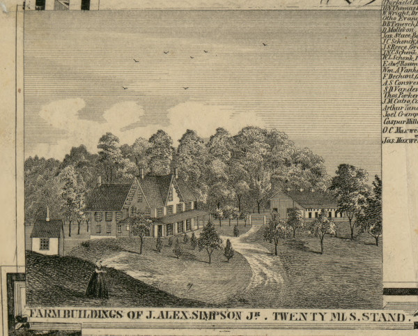 Simpson Farm - Warren Co., Ohio 1856 Old Town Map Custom Print - Warren Co.