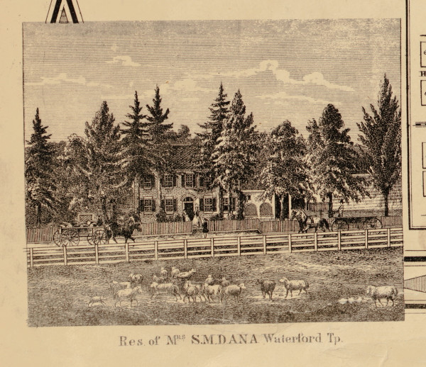 Dana Residence - Washington Co., Ohio 1858 Old Town Map Custom Print - Washington Co.