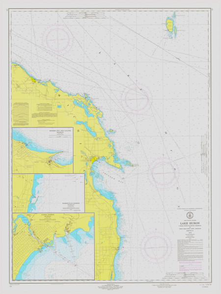 Harrisville to Forty Mile Point 1973 Lake Huron Harbor Chart Reprint Great Lakes 5 - 53 Harrisville to Forty Mile Point 1973 Lake Huron Harbor Chart Reprint Great Lakes 5 - 53