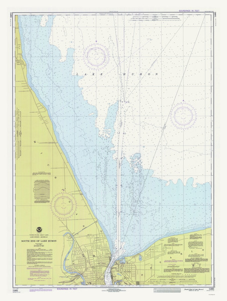 South End of Lake Huron 1977 Lake Huron Harbor Chart Reprint Great Lakes 5 - 511
