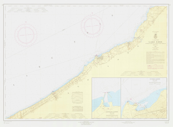Lake Erie - Sturgeon Pt. to Twenty Mile Creek 1965 Lake Erie Harbor Chart Reprint Great Lakes Harbors #3 - 32