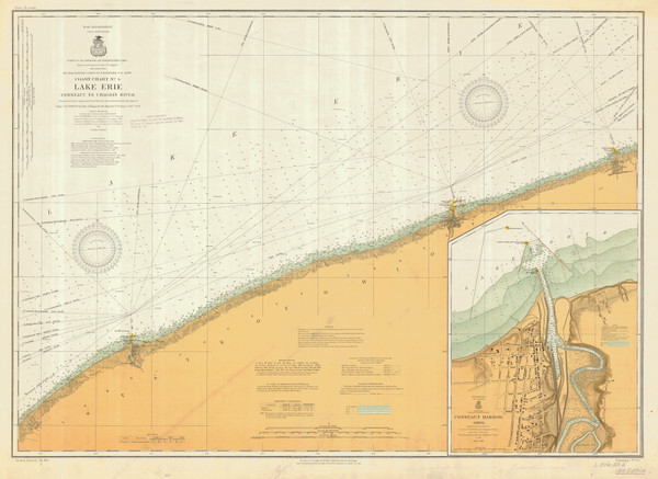 Lake Erie - Ashtabula to Chagrin River 1913 Lake Erie Harbor Chart Reprint Great Lakes Harbors #3 - 34