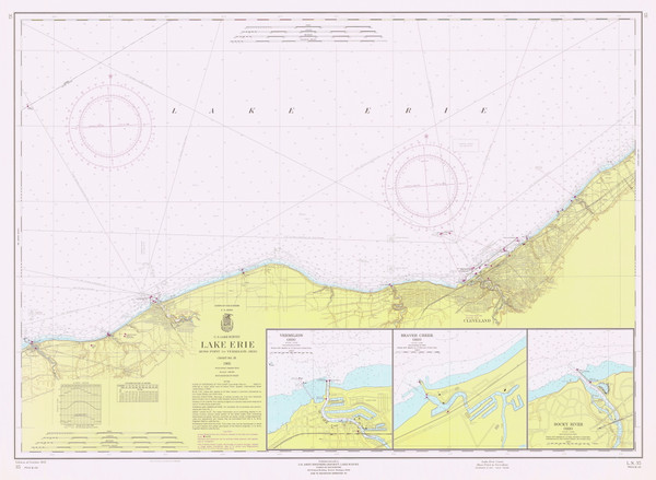 Lake Erie - Moss Point to Vermilion 1965 Lake Erie Harbor Chart Reprint Great Lakes Harbors #3 - 35