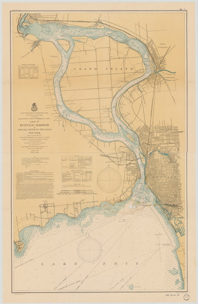 Upper Niagara River 1901 Lake Erie Harbor Chart Reprint Great Lakes Harbors #3 - 312