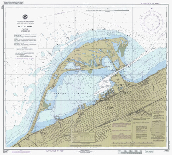 Erie Harbor 1985 Lake Erie Harbor Chart Reprint Great Lakes Harbors #3 - 332