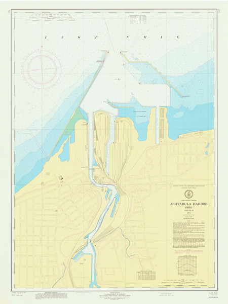 Ashtabula Harbor 1971 Lake Erie Harbor Chart Reprint Great Lakes Harbors #3 - 342