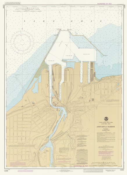 Ashtabula Harbor 1985 Lake Erie Harbor Chart Reprint Great Lakes Harbors #3 - 342
