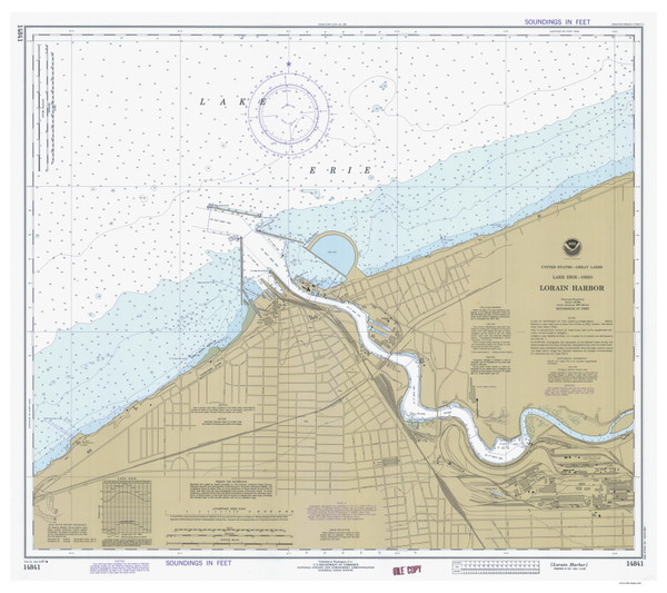 Lorain Harbor 1981 Lake Erie Harbor Chart Reprint Great Lakes Harbors #3 - 357