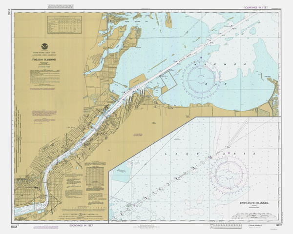 Toledo Harbor 1985 Lake Erie Harbor Chart Reprint Great Lakes Harbors #3 - 374