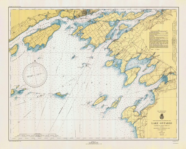 Clayton to Stony Point 1943 Lake Ontario Harbor Chart Reprint Great Lakes 2 - 21