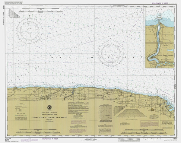 Braddock Point to Thirty Mile Point 1985 Lake Ontario Harbor Chart Reprint Great Lakes 2 - 24