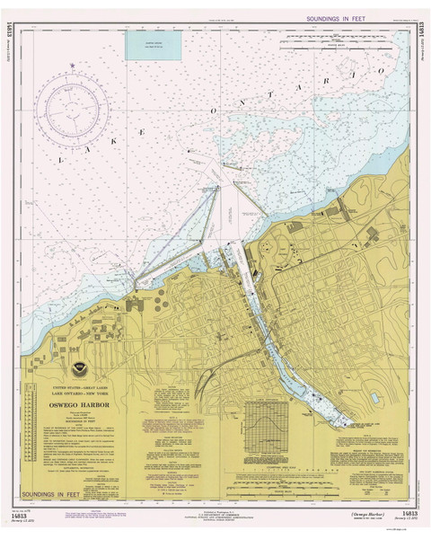 Oswego Harbor 1978 Lake Ontario Harbor Chart Reprint Great Lakes 2 - 225