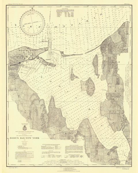 Great Sodus Bay 1932 Lake Ontario Harbor Chart Reprint Great Lakes 2 - 234