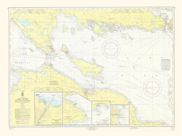 De Tour Passage to Waugoshance Point 1964 Northwest Lake Huron Harbor Chart Reprint Great Lakes 6 - 60