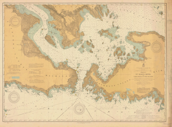 De Tour Passage to Munuscong Lake 1910 Northwest Lake Huron Harbor Chart Reprint Great Lakes 6 - 61 De Tour Passage to Munuscong Lake 1910 Northwest Lake Huron Harbor Chart Reprint Great Lakes 6 - 61
