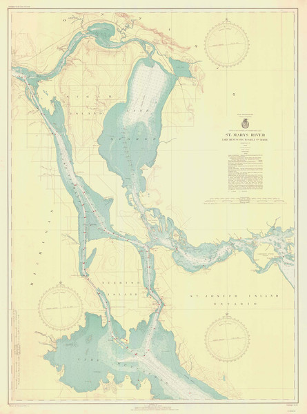St Marys River - Munuscong Lake to Sault Ste. Marie 1940 Northwest Lake Huron Harbor Chart Reprint Great Lakes 6 - 62 St Marys River - Munuscong Lake to Sault Ste. Marie 1940 Northwest Lake Huron Harbor Chart Reprint Great Lakes 6 - 62