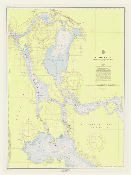 St Marys River - Munuscong Lake to Sault Ste. Marie 1955 Northwest Lake Huron Harbor Chart Reprint Great Lakes 6 - 62
