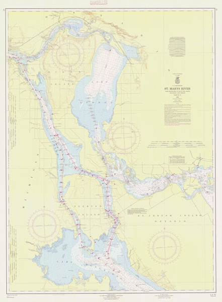 St Marys River - Munuscong Lake to Sault Ste. Marie 1954 Northwest Lake Huron Harbor Chart Reprint Great Lakes 6 - 62