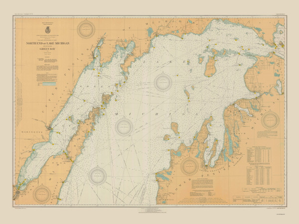 North End of Lake Michigan 1930 Lake Michigan Harbor Chart Reprint Great Lakes 7 - 70