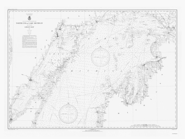 North End of Lake Michigan 1942 Lake Michigan Harbor Chart Reprint Great Lakes 7 - 70