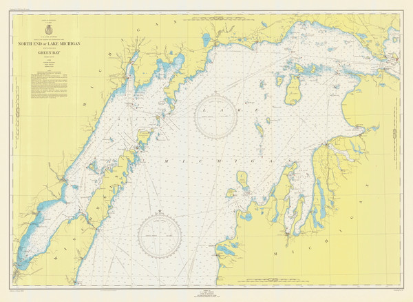 North End of Lake Michigan 1950 Lake Michigan Harbor Chart Reprint Great Lakes 7 - 70