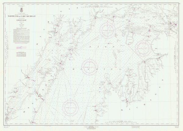 North End of Lake Michigan 1960 Lake Michigan Harbor Chart Reprint Great Lakes 7 - 70