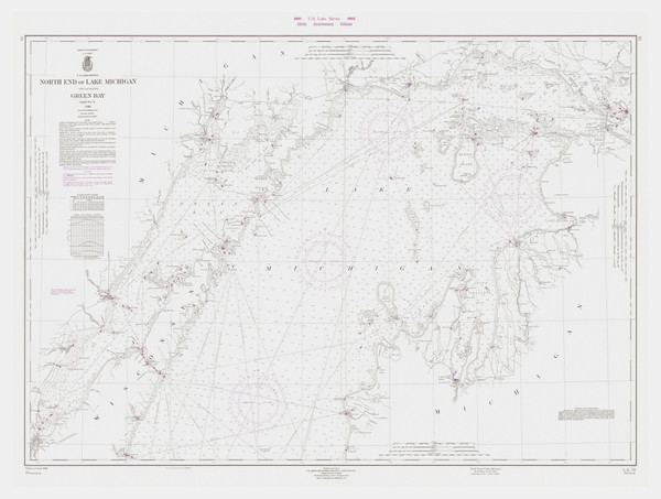 North End of Lake Michigan 1966 Lake Michigan Harbor Chart Reprint Great Lakes 7 - 70