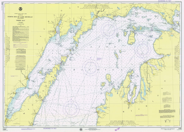 North End of Lake Michigan 1975 Lake Michigan Harbor Chart Reprint Great Lakes 7 - 70
