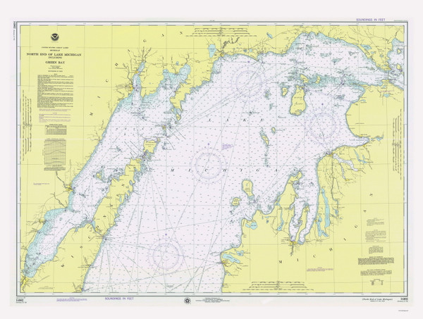 North End of Lake Michigan 1975 Lake Michigan Harbor Chart Reprint Great Lakes 7 - 70