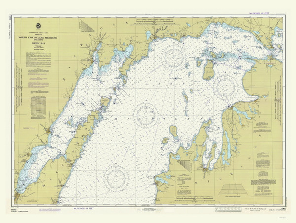 North End of Lake Michigan 1981 Lake Michigan Harbor Chart Reprint Great Lakes 7 - 70