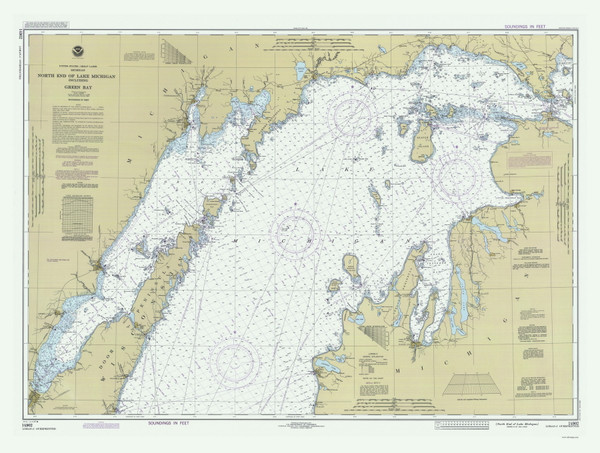 North End of Lake Michigan 1987 Lake Michigan Harbor Chart Reprint Great Lakes 7 - 70