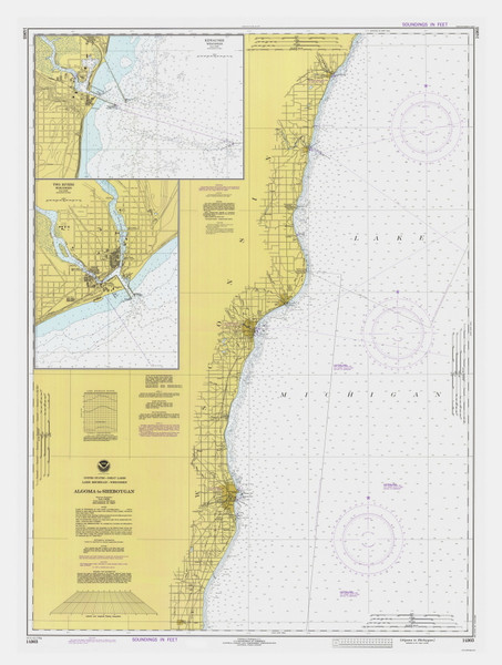 Algoma to Sheboygan 1979 Lake Michigan Harbor Chart Reprint Great Lakes 7 - 73