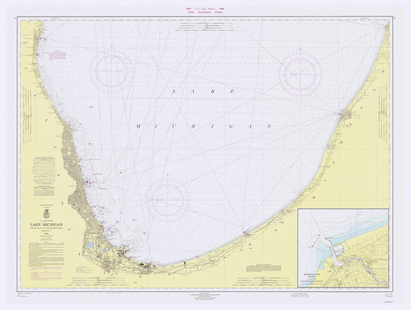 Waukegan to South Haven 1966 Lake Michigan Harbor Chart Reprint Great Lakes 7 - 75