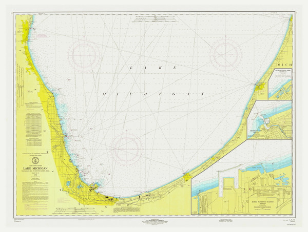 Waukegan to South Haven 1972 Lake Michigan Harbor Chart Reprint Great Lakes 7 - 75