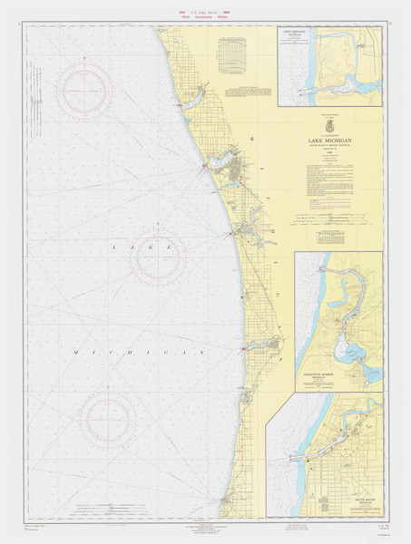 South Haven to Benona 1966 Lake Michigan Harbor Chart Reprint Great Lakes 7 - 76