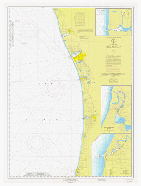 South Haven to Benona 1973 Lake Michigan Harbor Chart Reprint Great Lakes 7 - 76