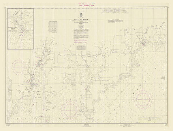 Dutch Johns Point to Fishery Point 1966 Lake Michigan Harbor Chart Reprint Great Lakes 7 - 701