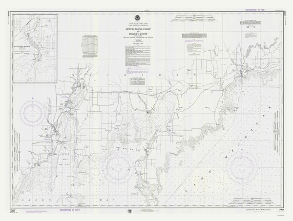 Dutch Johns Point to Fishery Point 1975 Lake Michigan Harbor Chart Reprint Great Lakes 7 - 701