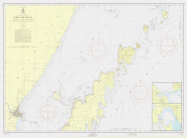 Jackson Harbor and Detroit Harbor 1957 Lake Michigan Harbor Chart Reprint Great Lakes 7 - 702