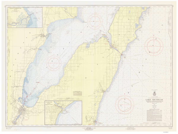 Algoma and Oconto 1957 Lake Michigan Harbor Chart Reprint Great Lakes 7 - 703