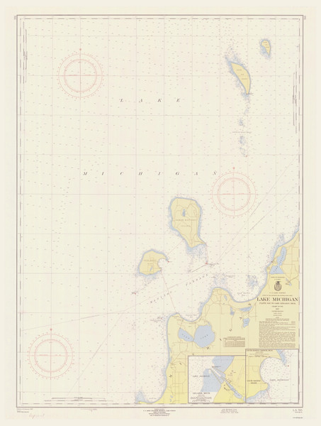 Platte Bay to Leland 1957 Lake Michigan Harbor Chart Reprint Great Lakes 7 - 705