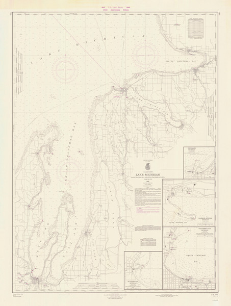 Grand Traverse Bay to Little Traverse Bay 1966 Lake Michigan Harbor Chart Reprint Great Lakes 7 - 706