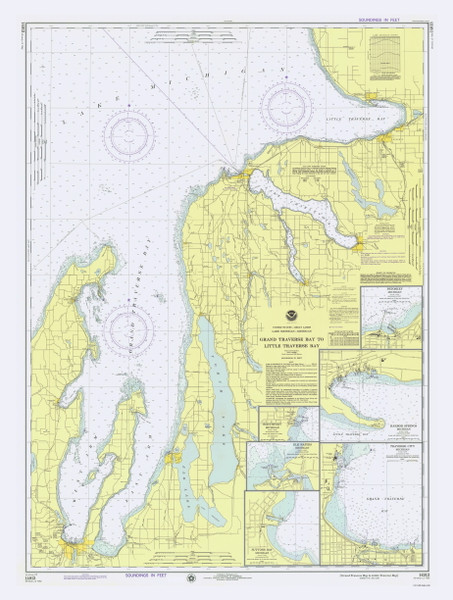 Grand Traverse Bay to Little Traverse Bay 1975 Lake Michigan Harbor Chart Reprint Great Lakes 7 - 706