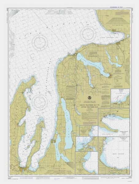 Grand Traverse Bay to Little Traverse Bay 1984 Lake Michigan Harbor Chart Reprint Great Lakes 7 - 706