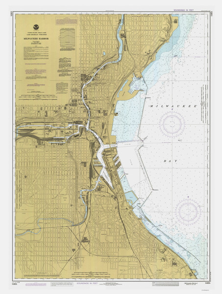 Milwaukee Harbor 1984 Lake Michigan Harbor Chart Reprint Great Lakes 7 - 743