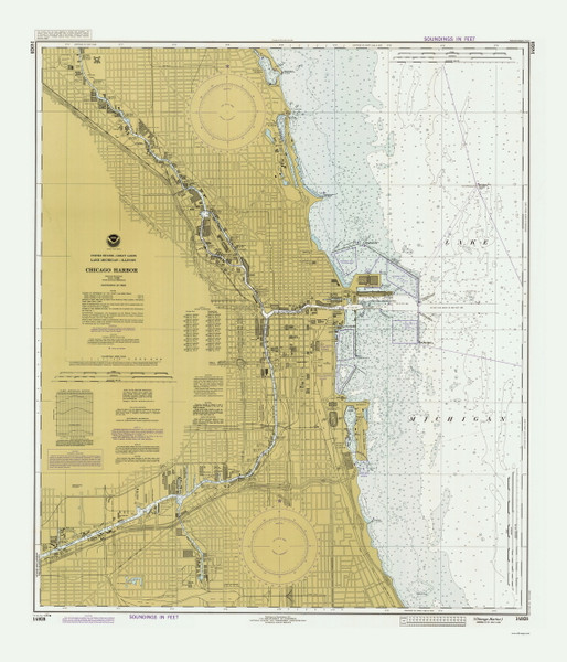 Chicago Harbor 1983 Lake Michigan Harbor Chart Reprint Great Lakes 7 - 752